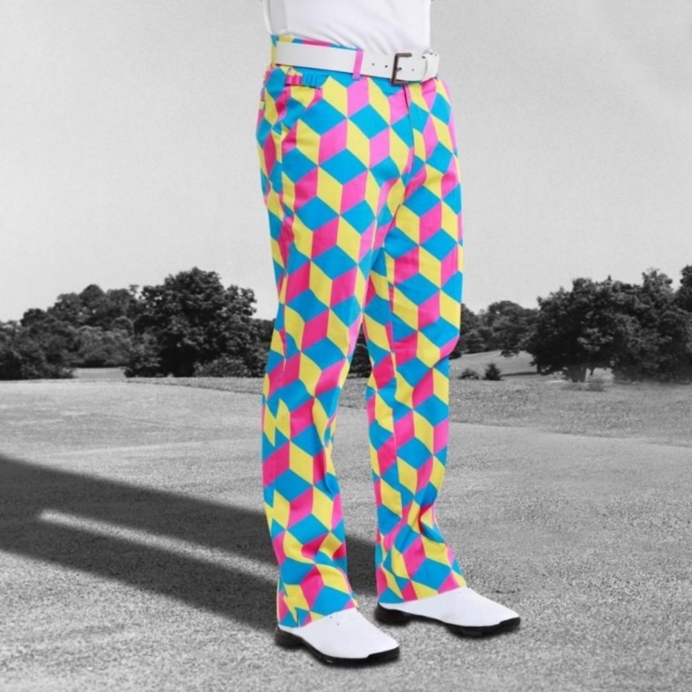 Royal & Awesome Knicker Blocker Glory geometric 38x32 Golf Pants NWOT